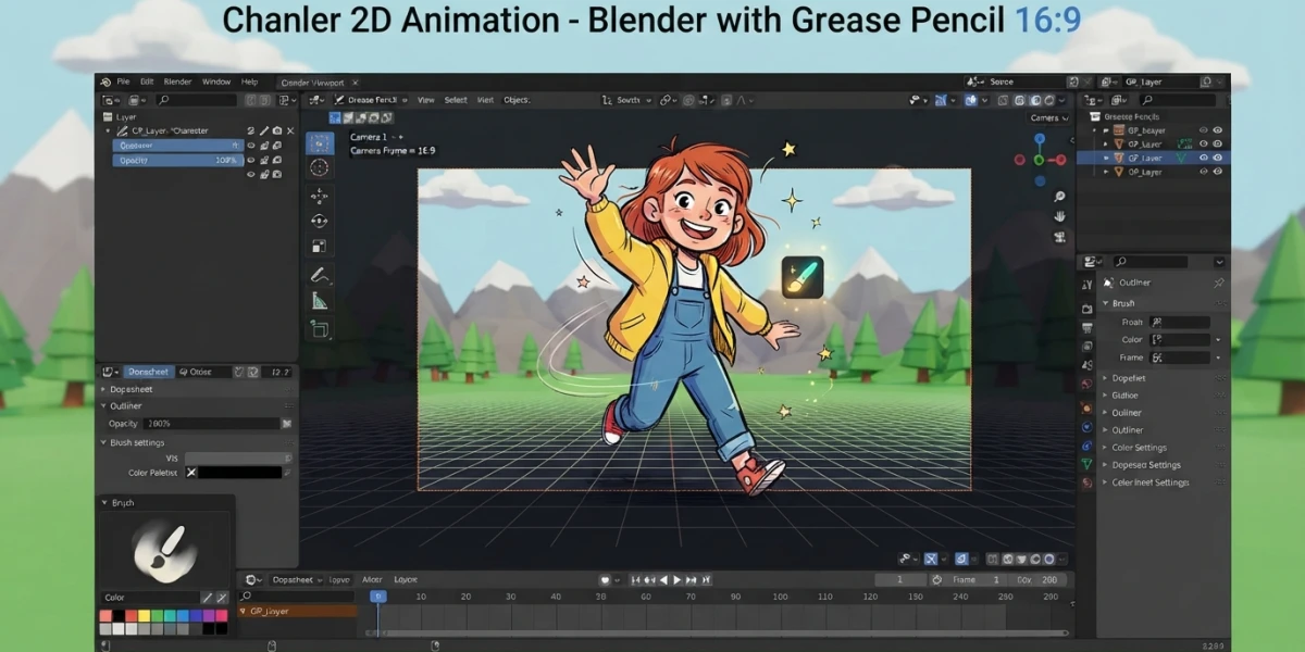 2D Animation in Blender with Grease Pencil: A Beginner's Guide