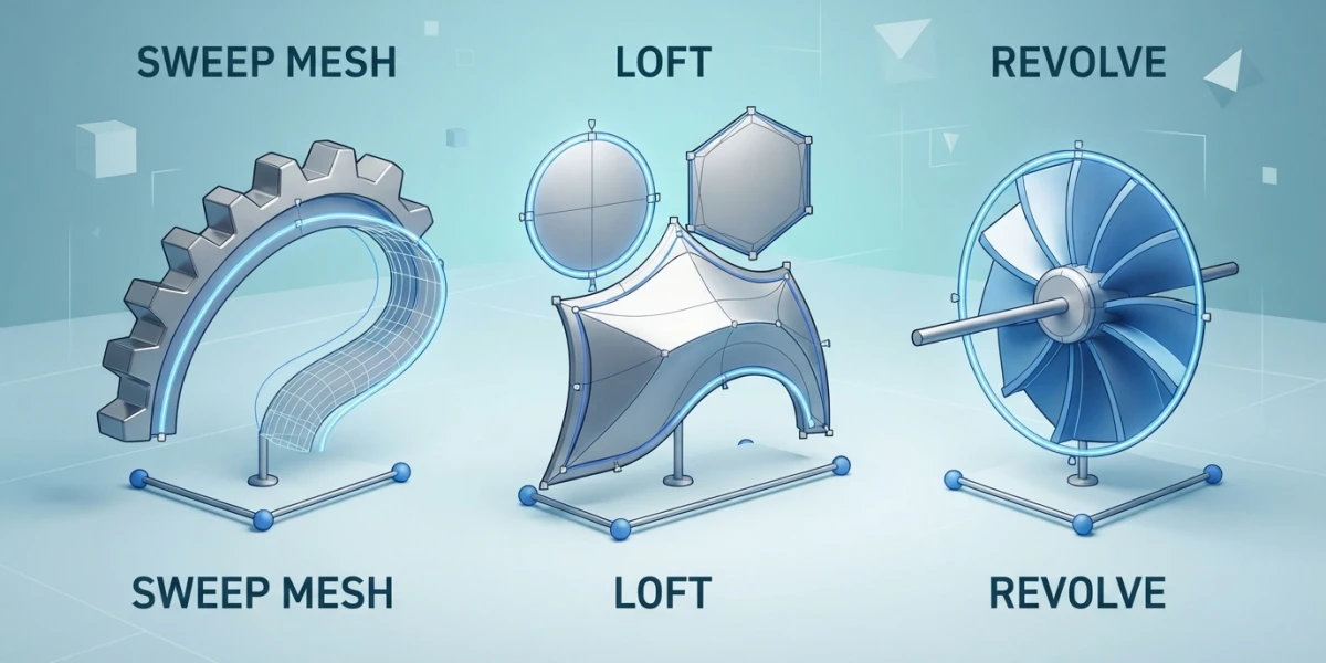 Curve Modeling in Maya: Sweep Mesh, Loft and Revolve