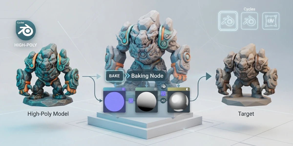 Texture baking in Blender: how to bake normals, AO and PBR maps with Cycles