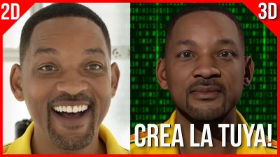 CREA TU CABEZA EN 3D como WILL SMITH! 😎 -Tutorial Blender + C4d ( @WillSmith )