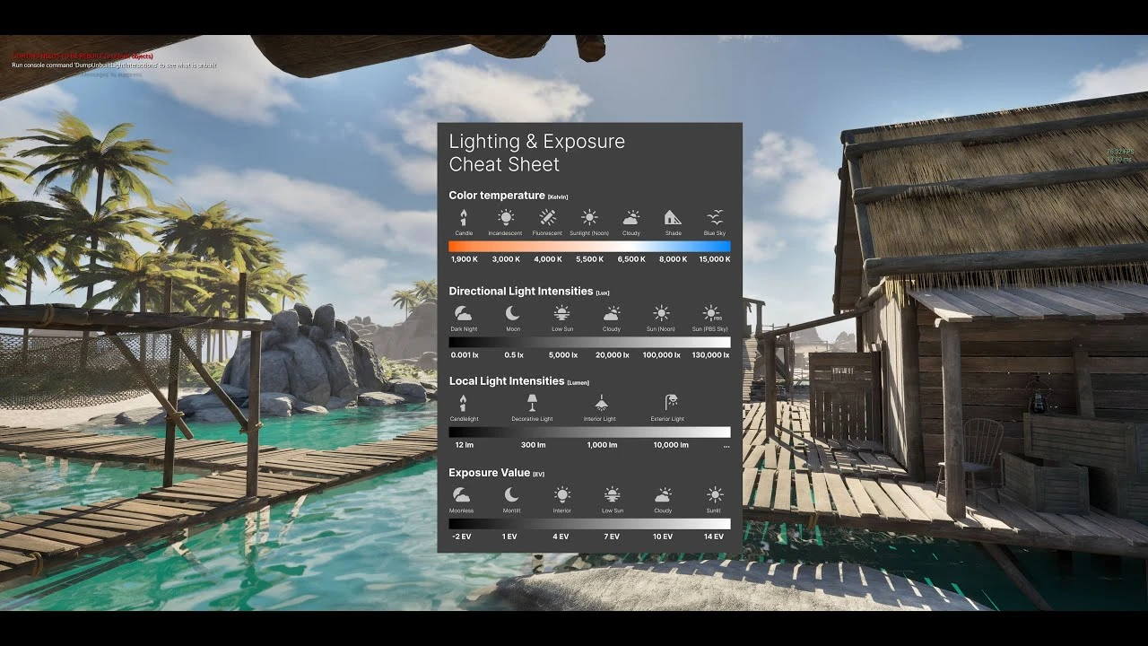 How to use physically based lighting values In Unreal Engine