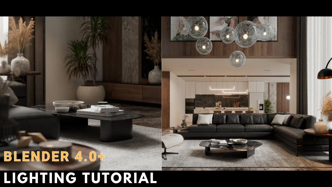 Photorealistic Interior Lighting tutorial in BLENDER 4.0+ || Cycles ...