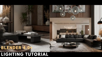 Photorealistic Interior Lighting tutorial in BLENDER 4.0+ || Cycles