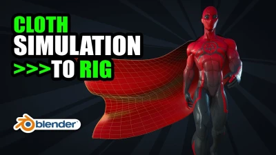 Create and transfer cloth simulation to an animated character rig in Blender