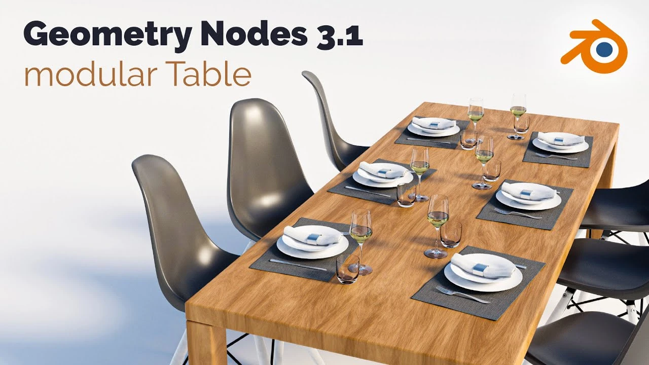 Distribute Objects on a procedural table with Geometry Nodes - Blender Tutorial