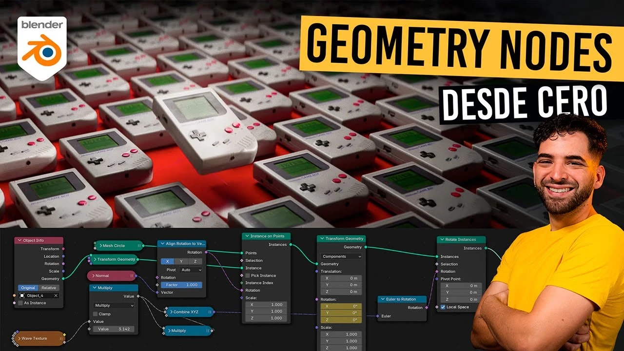 🔥 Curso de Geometry Nodes - Blender en Español 2025