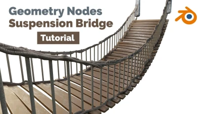 Procedural Rope Bridge - Blender Geometry Nodes - Tutorial