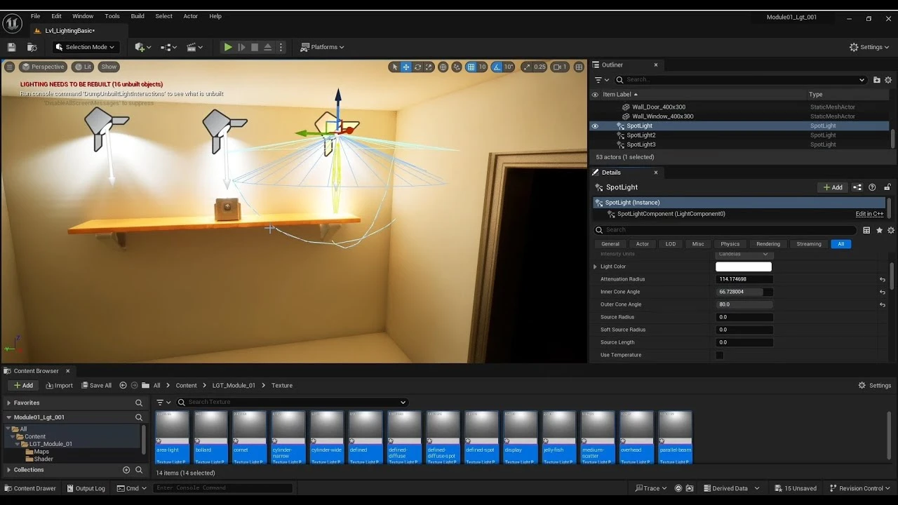 03 Spot Light Settings in Unreal Engine - CGI Academy Hub