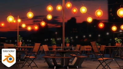 How to Make Hanging Paper Lanterns with Geometry Nodes 🏮 (Blender Tutorial)