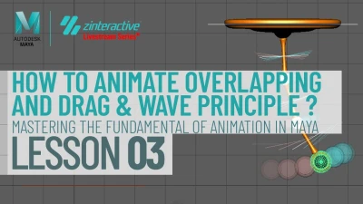 How to Animate Overlapping and Drag & Wave Principle? | Lesson3 | Maya Animation for Beginners |Live