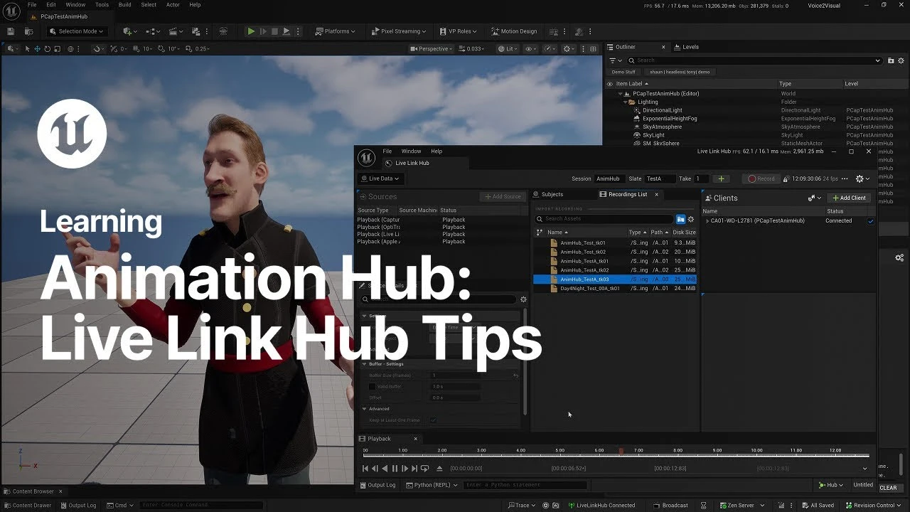 Live Link Hub Tips | Unreal Engine Animation Hub - CGI Academy Hub