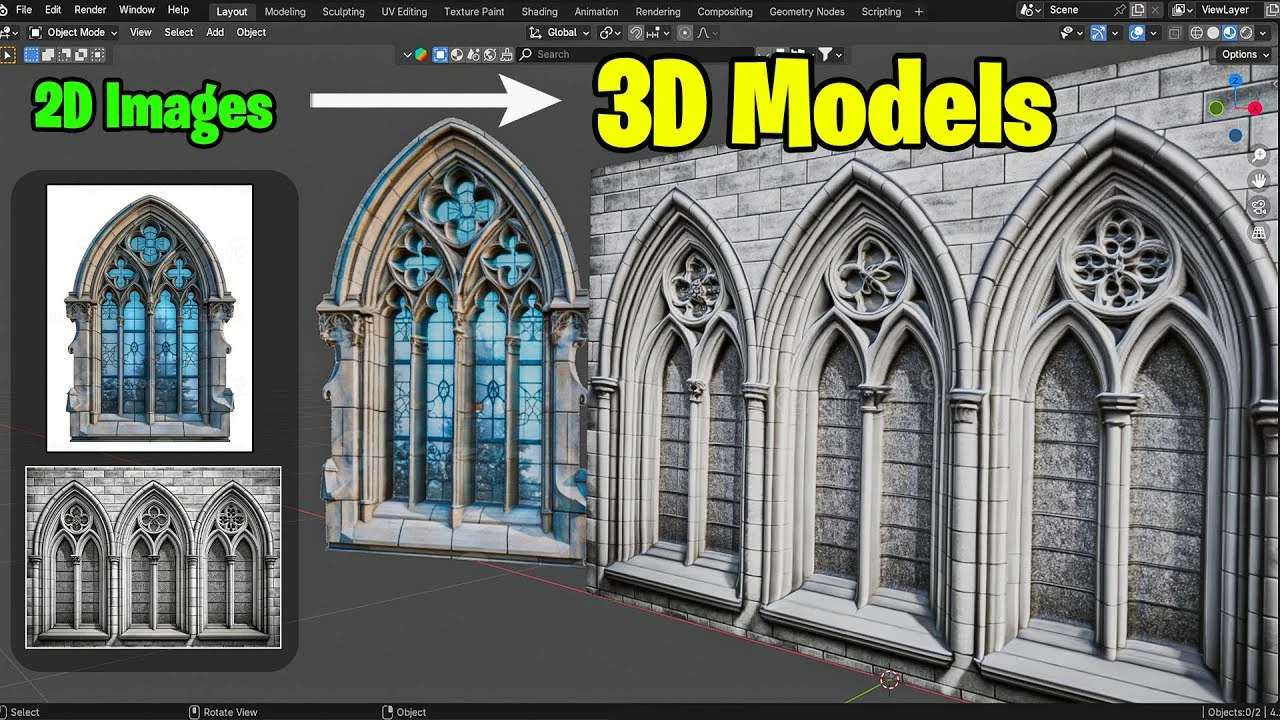 How to Generate 3D Elements from Image in Blender!