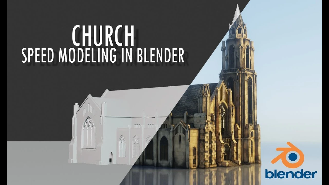 Church Modeling using Reference in Blender 3D - Timelapse - CGI Academy Hub