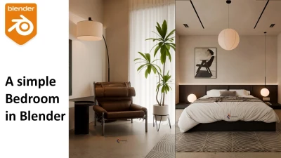 A Simple Bedroom Design in Blender | Easy Interior Visualization Tutorial