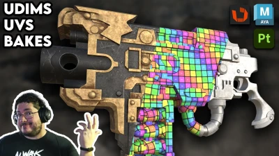 3D Prop Modelling: Uv Layout, Rizom Uv, Udims and Bakes