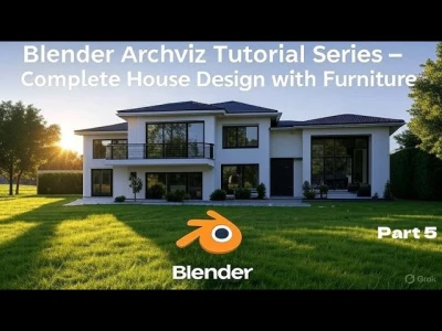 Blender Archviz Tutorial – Complete House Design with Furniture | Series Part 5
