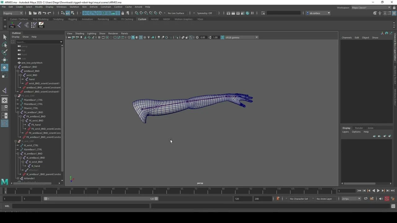 Rigging brazo IKFK Parte 3