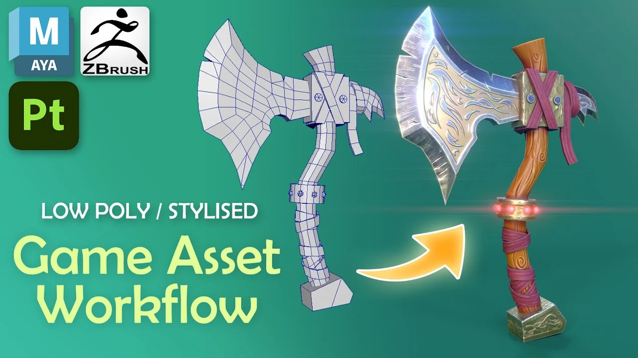 3D Game Asset Creation (Full Process) - Stylised Axe - CGI Academy Hub