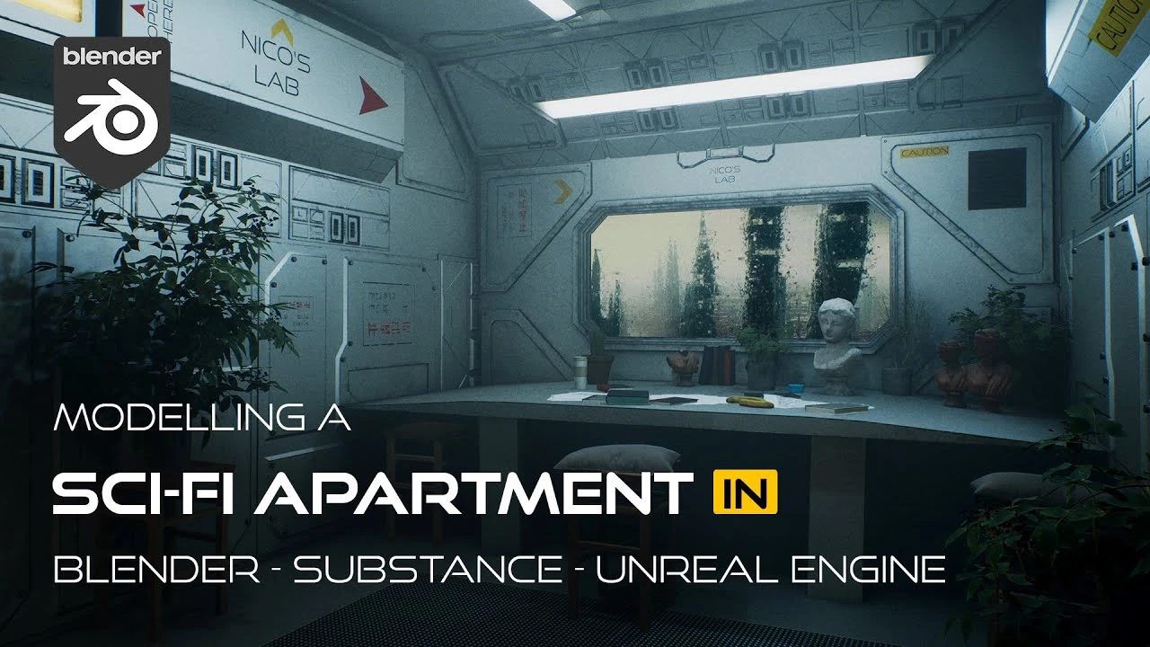Modelling a Sci-Fi Apartment in Blender Substance and Unreal Engine