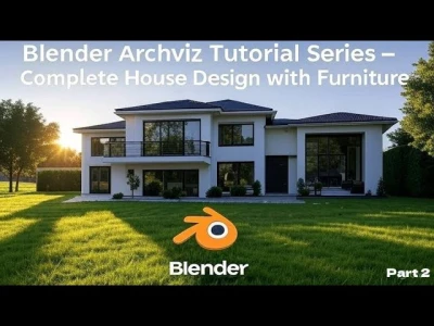 Blender Archviz Tutorial – Complete House Design with Furniture | Series Part 2