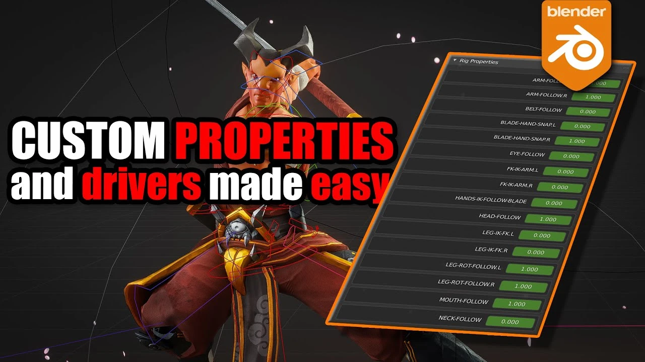 Custom properties and drivers in blender made easy - CGI Academy Hub