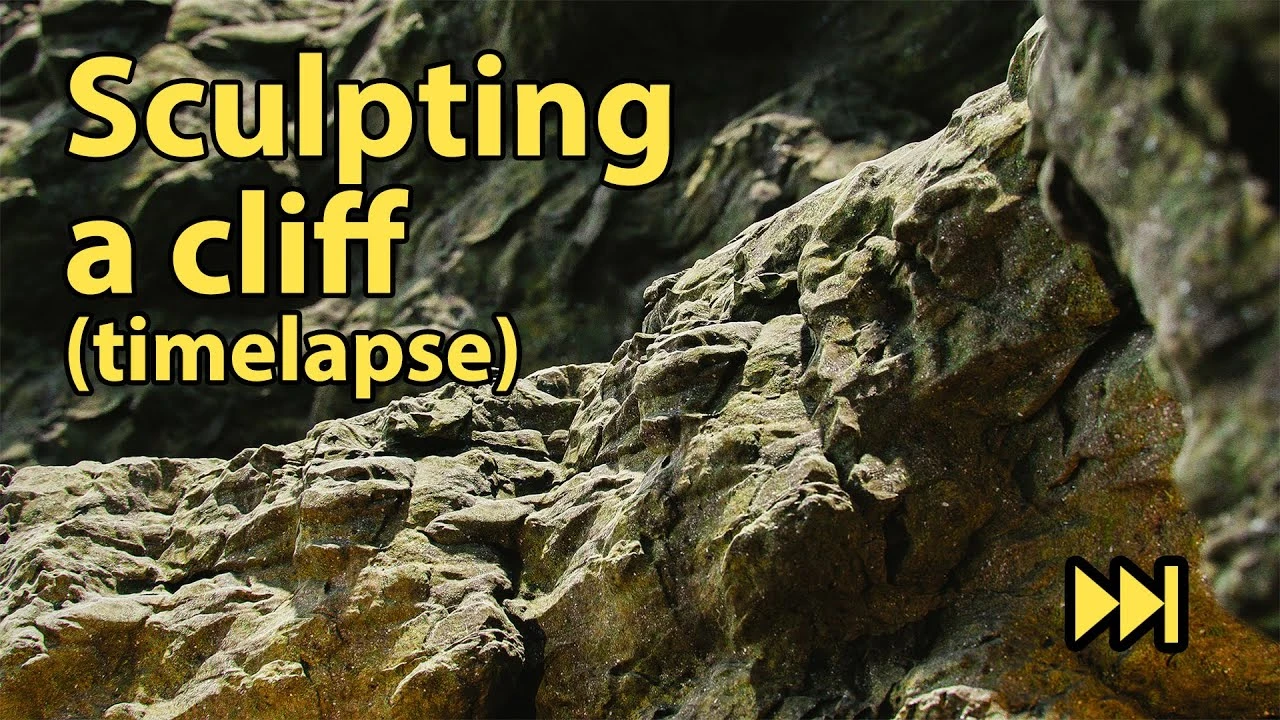 Sculpting a cliff in Blender (timelapse)