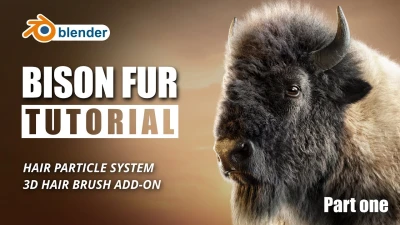 3D Hair Brush Tutorial - Practical Tutorial on Particle Hair - Bison Hair Direction
