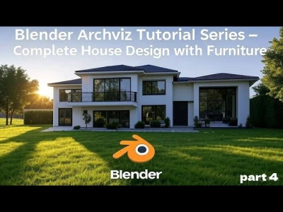 Blender Archviz Tutorial – Complete House Design with Furniture | Series Part 4