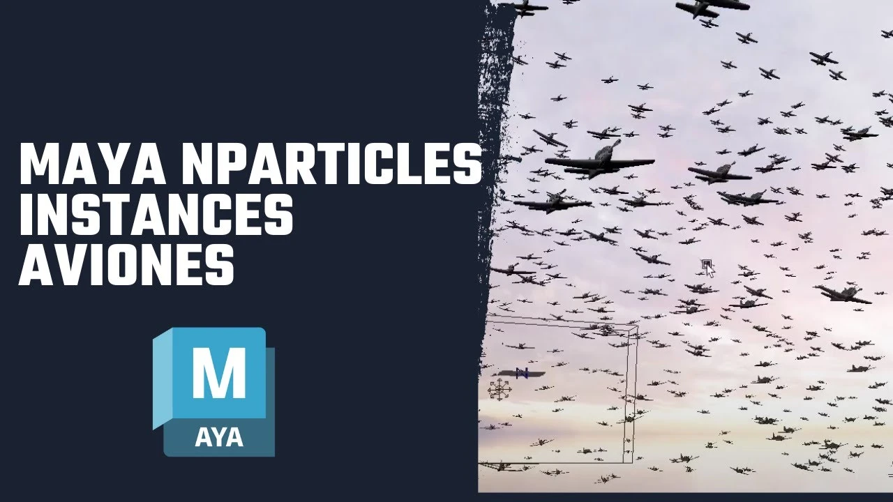 nParticles Instancer Maya tutorial ataque de aviones #maya #mayatutorial #mayatutorials #nparticles