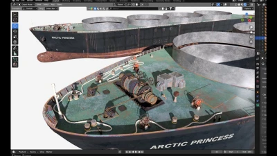 Part-1/2 .LNG Carrier 3D Modeling Process (Arctic Princess). Blender Timelapse.