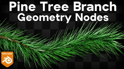 Pine Tree Branch - Geometry Nodes (Blender Tutorial)