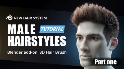 3D Hair Brush Tutorial - Practical Tutorial on New Hair System - Male Hairstyles Hair Direction
