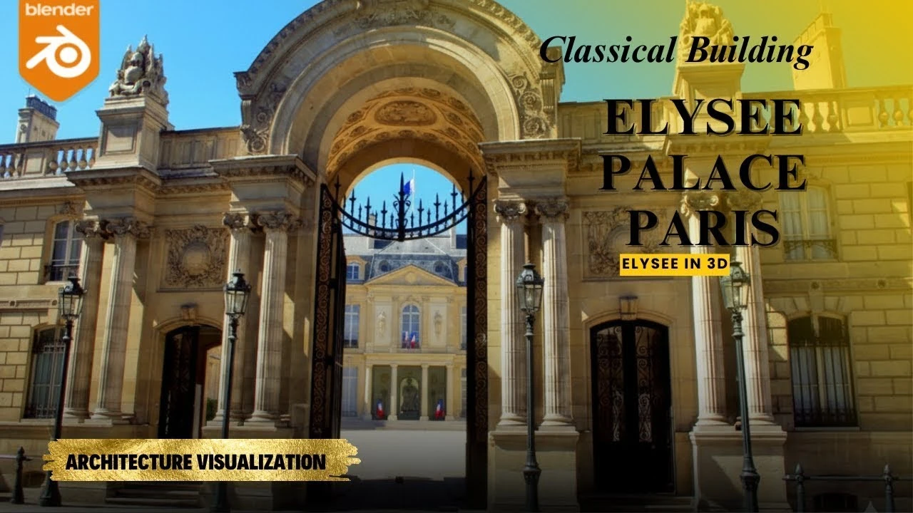 Classical Building | Élysée Palace of Paris #architecture #blender #3d #archviz