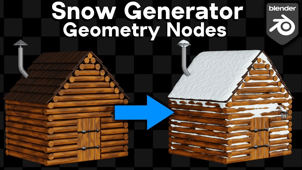 Snow Generator with Geometry Nodes 🌨️ (Blender Tutorial)