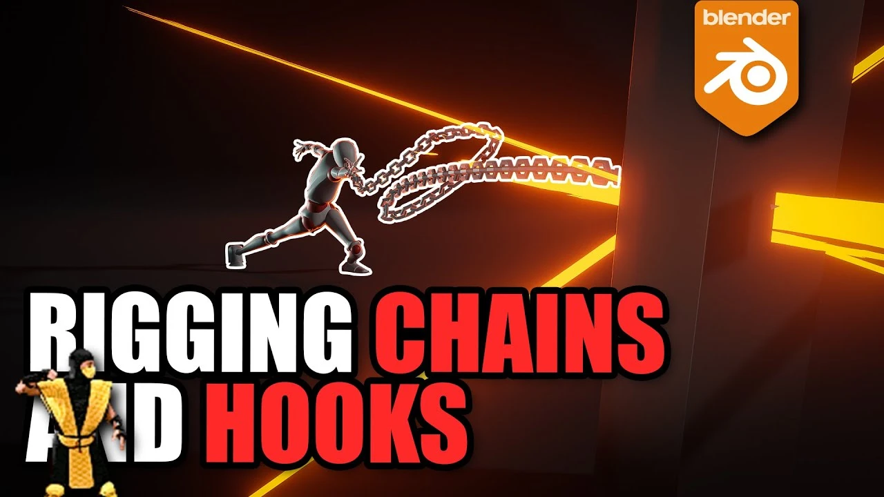 Rigging chains and Scoprion's hook in Blender