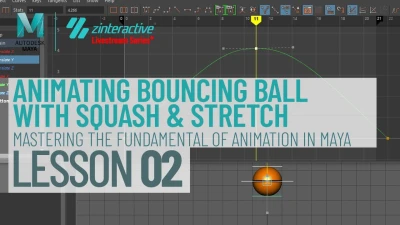 Animating Bouncing Ball with Squash & Stretch | Lesson 2 | Maya Animation for Beginners | Livestream