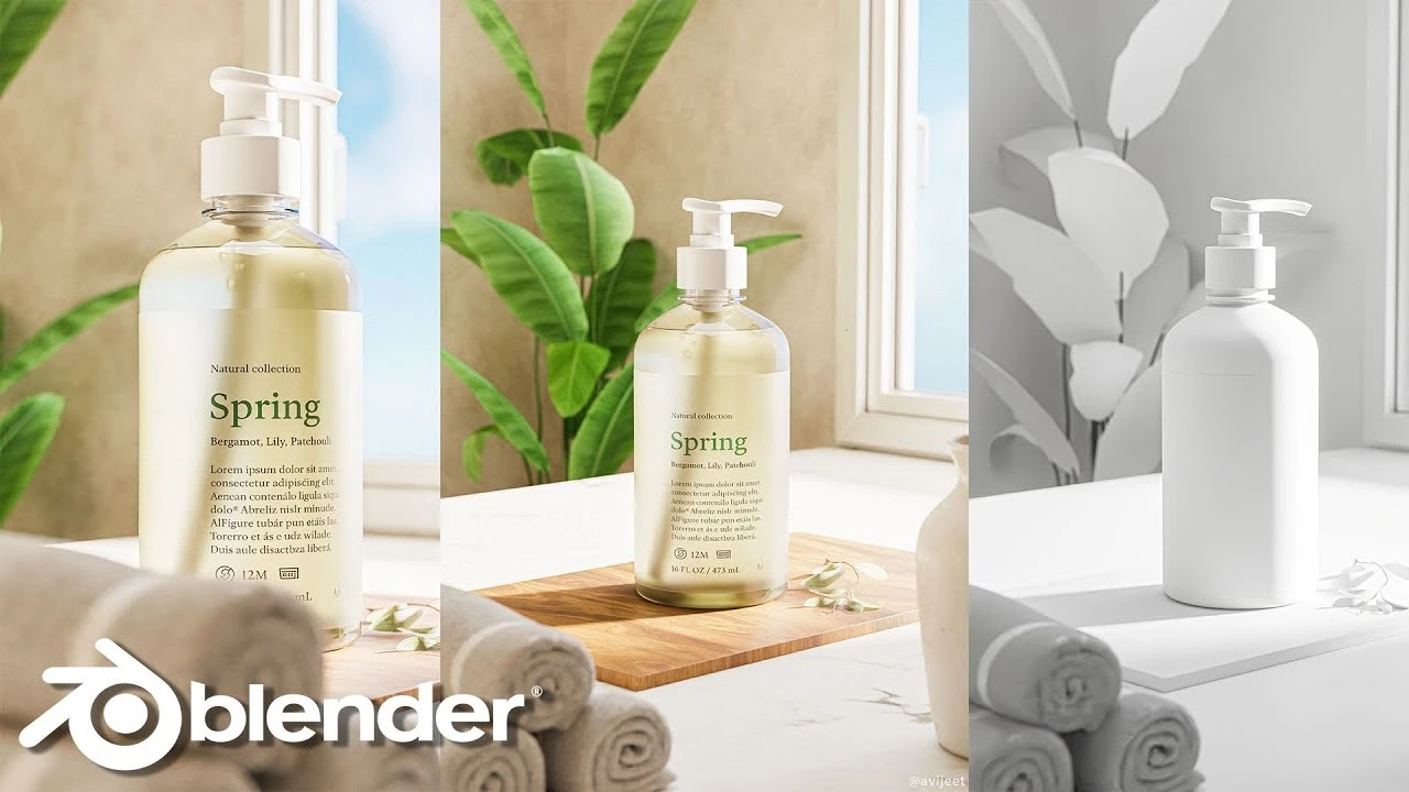Minimalist 3D Product Render Hand Soap in Blender 3D | Product ...
