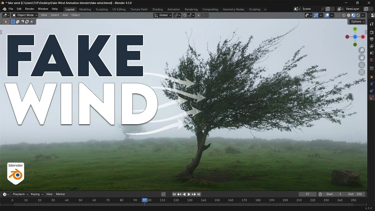 How to ADD WIND EFFECTS on Trees in Blender